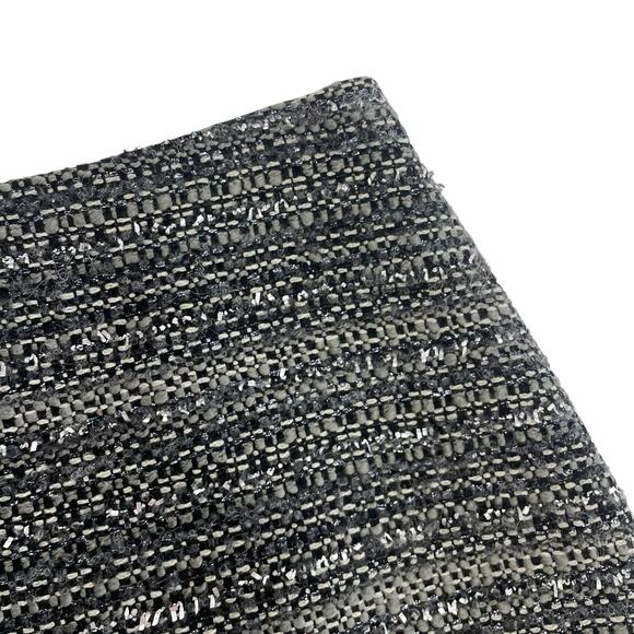 Tory Burch Gray Black Metallic Tweed Wool Mini Skirt Womens 4 AS IS - Picture 3 of 6